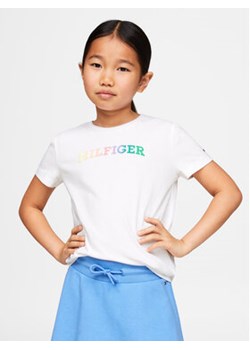 Tommy Hilfiger T-Shirt Monotype KG0KG07851 M Biały Regular Fit ze sklepu MODIVO w kategorii Bluzki dziewczęce - zdjęcie 169635388