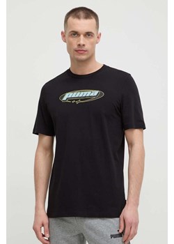 Puma t-shirt bawełniany męski kolor czarny z nadrukiem 625424 ze sklepu ANSWEAR.com w kategorii T-shirty męskie - zdjęcie 169637607