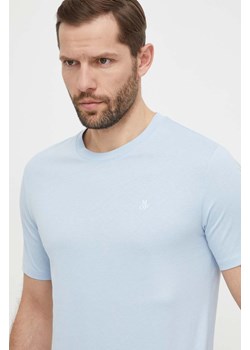 Marc O&apos;Polo t-shirt bawełniany męski kolor niebieski gładki ze sklepu ANSWEAR.com w kategorii T-shirty męskie - zdjęcie 169637958