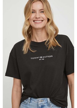 Tommy Hilfiger t-shirt damski kolor czarny WW0WW41097 ze sklepu ANSWEAR.com w kategorii Bluzki damskie - zdjęcie 169638058