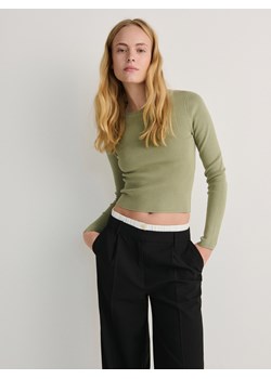 Reserved - Sweter slim fit - ciemnozielony ze sklepu Reserved w kategorii Swetry damskie - zdjęcie 169640199