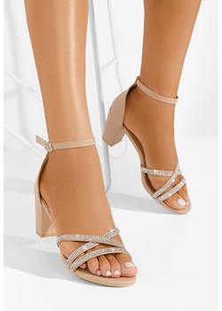 Beżowe eleganckie sandały Nerysa ze sklepu Zapatos w kategorii Sandały damskie - zdjęcie 169640865