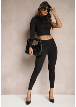 Czarne Elastyczne Legginsy High Waist Orsinna ze sklepu Renee odzież w kategorii Spodnie damskie - zdjęcie 169641017
