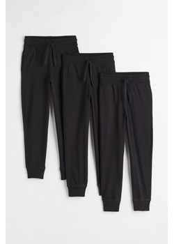 H & M - Joggersy z bawełnianego dżerseju 3-pak - Czarny ze sklepu H&M w kategorii Spodnie chłopięce - zdjęcie 169647908
