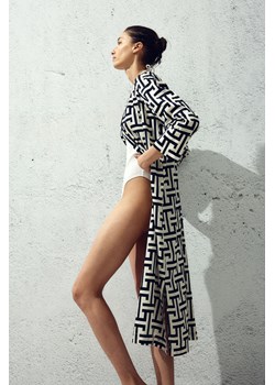 H & M - Satynowy szlafrok - Czarny ze sklepu H&M w kategorii Szlafroki damskie - zdjęcie 169648148