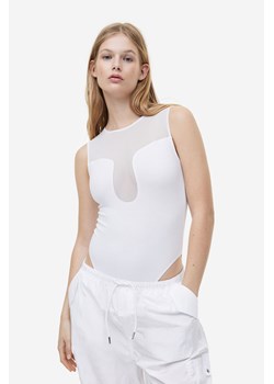 H & M - Body z siateczkowym detalem - Biały ze sklepu H&M w kategorii Bluzki damskie - zdjęcie 169648156