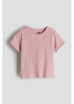 H & M - Top z dżerseju w prążki - Różowy ze sklepu H&M w kategorii Bluzki dziewczęce - zdjęcie 169648216
