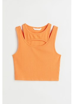 H & M - Krótki dwuwarstwowy top - Pomarańczowy ze sklepu H&M w kategorii Bluzki damskie - zdjęcie 169648238