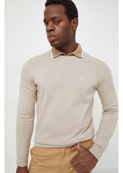 Barbour sweter bawełniany kolor beżowy lekki MKN0932 ze sklepu ANSWEAR.com w kategorii Swetry męskie - zdjęcie 169649587