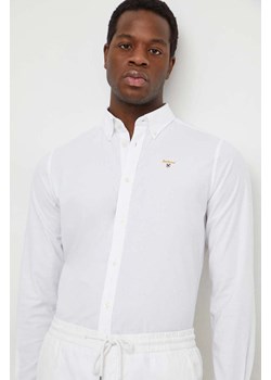 Barbour koszula męska kolor biały regular z kołnierzykiem button-down ze sklepu ANSWEAR.com w kategorii Koszule męskie - zdjęcie 169649826