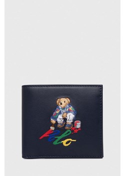 Polo Ralph Lauren portfel skórzany męski kolor granatowy ze sklepu ANSWEAR.com w kategorii Portfele męskie - zdjęcie 169649977