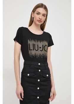 Liu Jo t-shirt damski kolor czarny ze sklepu ANSWEAR.com w kategorii Bluzki damskie - zdjęcie 169650548