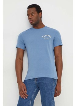 Barbour t-shirt bawełniany męski kolor niebieski z nadrukiem MTS0502 ze sklepu ANSWEAR.com w kategorii T-shirty męskie - zdjęcie 169650646
