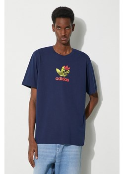 adidas Originals t-shirt bawełniany męski kolor granatowy z nadrukiem IS0233 ze sklepu ANSWEAR.com w kategorii T-shirty męskie - zdjęcie 169650676