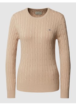 Sweter z dzianiny z wzorem warkocza ze sklepu Peek&Cloppenburg  w kategorii Swetry damskie - zdjęcie 169652217