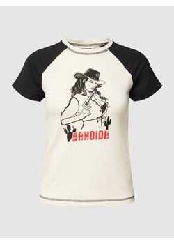 T-shirt z nadrukiem z motywem i napisem model ‘KATINKA’ ze sklepu Peek&Cloppenburg  w kategorii Bluzki damskie - zdjęcie 169652956