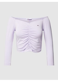 Bluzka krótka z długim rękawem i wyhaftowanym logo ze sklepu Peek&Cloppenburg  w kategorii Bluzki damskie - zdjęcie 169652989