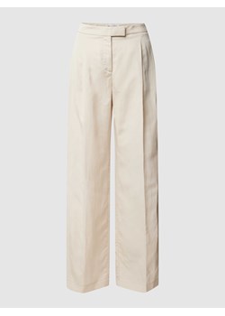 Spodnie lniane o kroju regular fit z zakładkami w pasie ze sklepu Peek&Cloppenburg  w kategorii Spodnie damskie - zdjęcie 169653085
