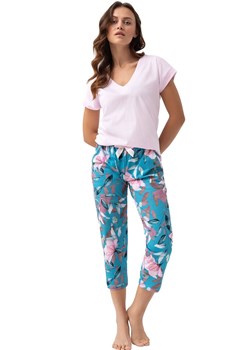 Bawełniana piżama damska w kwiaty 637, Kolor turkusowo-różowy, Rozmiar M, Luna ze sklepu Intymna w kategorii Piżamy damskie - zdjęcie 169655936