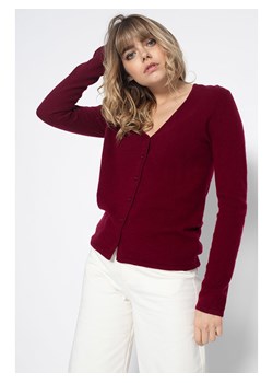 Perfect Cashmere Kaszmirowy kardigan &quot;Paige&quot; w kolorze ciemnoczerwonym ze sklepu Limango Polska w kategorii Swetry damskie - zdjęcie 169656078