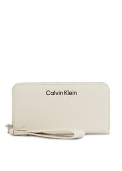 Calvin Klein Duży Portfel Damski Gracie K60K611687 Beżowy ze sklepu MODIVO w kategorii Portfele damskie - zdjęcie 169657966