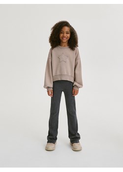 Reserved - Spodnie flare z efektem sprania - ciemnoszary ze sklepu Reserved w kategorii Spodnie dziewczęce - zdjęcie 169660847