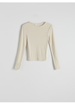 Reserved - Gładka bluzka - beżowy ze sklepu Reserved w kategorii Bluzki damskie - zdjęcie 169661556