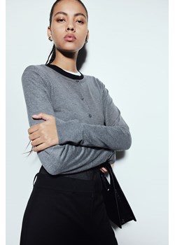 H & M - Kardigan w drobny splot - Szary ze sklepu H&M w kategorii Swetry damskie - zdjęcie 169674819