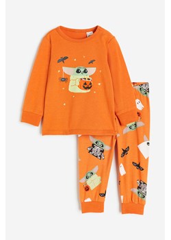 H & M - Bawełniana piżama w nadruki - Pomarańczowy ze sklepu H&M w kategorii Piżamy dziecięce - zdjęcie 169675137