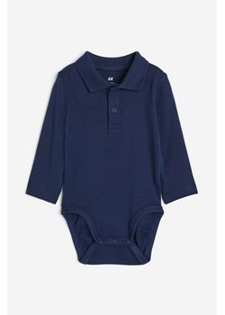 H & M - Body z kołnierzykiem - Niebieski ze sklepu H&M w kategorii Body niemowlęce - zdjęcie 169675185