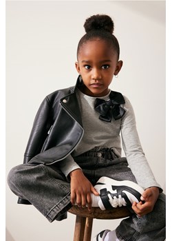 H & M - Dżersejowy top z aplikacją - Szary ze sklepu H&M w kategorii Bluzki dziewczęce - zdjęcie 169675429