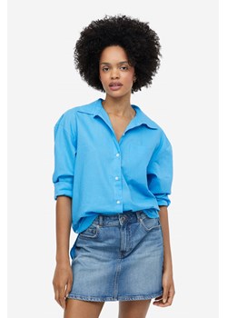 H & M - Koszula z domieszką lnu - Niebieski ze sklepu H&M w kategorii Koszule damskie - zdjęcie 169675609