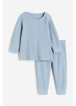 H & M - Komplet z waflowego dżerseju - Niebieski ze sklepu H&M w kategorii Komplety niemowlęce - zdjęcie 169675627