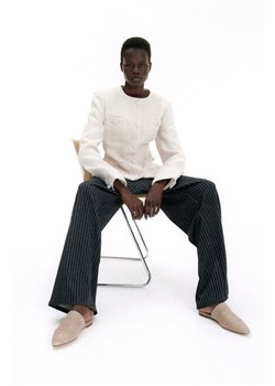 H & M - Krepowane spodnie z dżerseju - Szary ze sklepu H&M w kategorii Spodnie damskie - zdjęcie 169675676