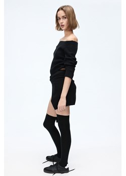 H & M - Sweter w prążki z odkrytymi ramionami - Czarny ze sklepu H&M w kategorii Swetry damskie - zdjęcie 169675758