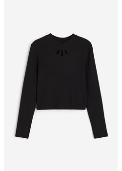 H & M - Dżersejowy top z długim rękawem - Czarny ze sklepu H&M w kategorii Bluzki dziewczęce - zdjęcie 169675796