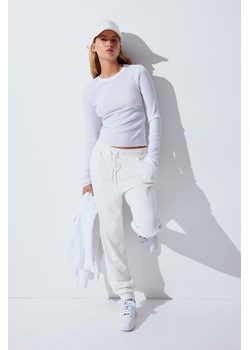 H & M - Prześwitujący top w prążki - Biały ze sklepu H&M w kategorii Bluzki damskie - zdjęcie 169675805