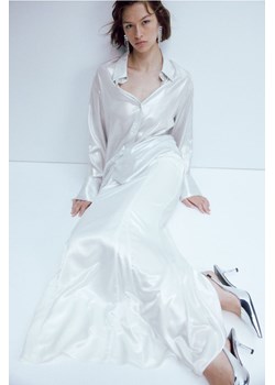 H & M - Spódnica z krepowanej satyny - Biały ze sklepu H&M w kategorii Spódnice - zdjęcie 169676026