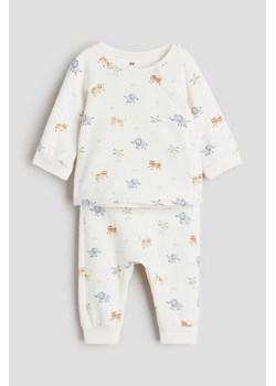 H & M - Bawełniany komplet 2-częściowy - Biały ze sklepu H&M w kategorii Komplety niemowlęce - zdjęcie 169676196