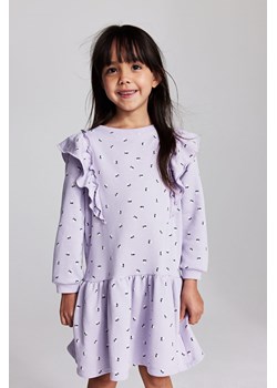 H & M - Sukienka dresowa z falbankami - Fioletowy ze sklepu H&M w kategorii Sukienki dziewczęce - zdjęcie 169676249