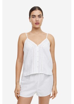H & M - Piżama z domieszką lnu - Biały ze sklepu H&M w kategorii Piżamy damskie - zdjęcie 169676385