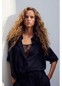 H & M - Koszula ze spiczastym kołnierzykiem - Czarny ze sklepu H&M w kategorii Koszule damskie - zdjęcie 169676416