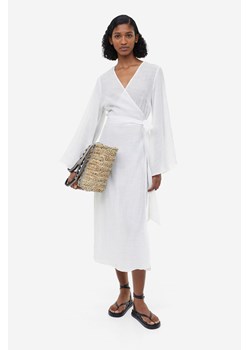 H & M - Długa sukienka kopertowa - Biały ze sklepu H&M w kategorii Sukienki - zdjęcie 169676449