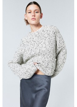 H & M - Sweter oversize z domieszką wełny - Biały ze sklepu H&M w kategorii Swetry damskie - zdjęcie 169676519