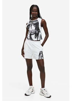 H & M - Szorty dresowe z nadrukiem - Biały ze sklepu H&M w kategorii Szorty - zdjęcie 169676526