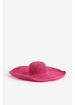 H & M - Słomkowy kapelusz z szerokim rondem - Różowy ze sklepu H&M w kategorii Kapelusze damskie - zdjęcie 169676587