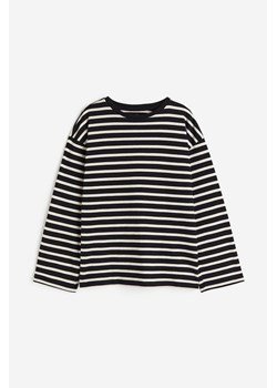 H & M - Bawełniany top z długim rękawem - Czarny ze sklepu H&M w kategorii Bluzki dziewczęce - zdjęcie 169676767