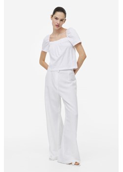 H & M - Top z dekoltem karo - Biały ze sklepu H&M w kategorii Bluzki damskie - zdjęcie 169676787