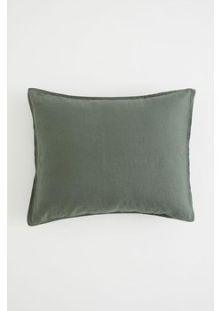 H & M - Poszewka na poduszkę wykonana ze spranego lnu - Zielony ze sklepu H&M w kategorii Poszewki na poduszki - zdjęcie 169676816