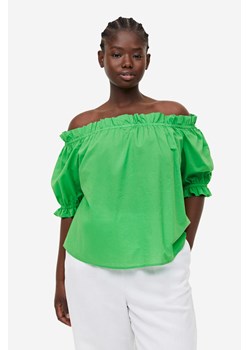 H & M - Top z odkrytymi ramionami - Zielony ze sklepu H&M w kategorii Bluzki damskie - zdjęcie 169676838